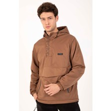 Maraton Comfort Erkek Kapüşonlu  Taba Yağmurluk