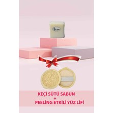 Aytan Home Keçi Sütü Sabun + Yüz Lifi Yüz Aydınlatma Etkili Sabun - Peeling Yüz Lifi