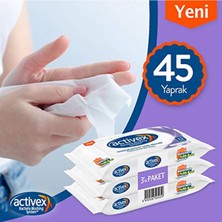 Activex Antibakteriyel Islak Mendil Hassas, 3 Adet Cep Boy, 45 Yaprak