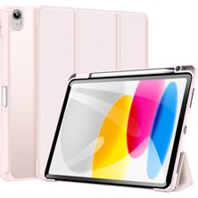 xPhone Store Ipad Için 10. Nesil 10.9 2022 Dux Ducis Toby Serisi Antiskid Deri Akıllı Tablet Kılıfı (Pembe) (Yurt Dışından)