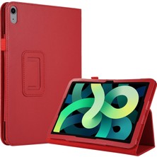 xPhone Store Ipad Için 10. Nesil 10.9 2022 Litchi Doku Deri Akıllı Tablet Kılıfı (Kırmızı) (Yurt Dışından)