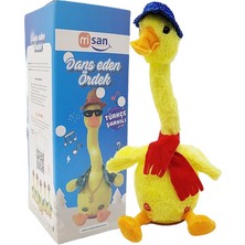 Misan Konuşan Dans Eden Türkçe ve Yabancı Şarkılı Müzikli Işıklı Taklitçi Saksı Ördek Peluş Oyuncak
