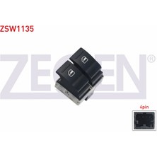 Otoco Volkswagen Transporter V - Vı 2003- Cam Açma Anahtarı Çiftli 4 Pin 7E0959855A