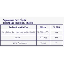 Swiss Bork Swiss Bork® Probiyotik + Prebiyotik + Çinko Içeren Takviye Edici Gıda 5 Kapsül