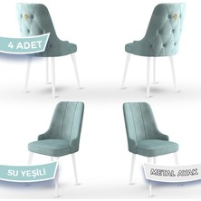 Canisa Concept Newa Serisi, 1.sınıf Babyface Kumaş Beyaz Metal Ayaklı Gold Halkalı,  4 Adet Sandalye