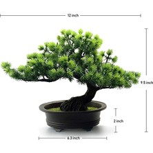 Ev Ofis Kapalı Dekor Için Yapay Japon Ardıç Bonsai Ağacı Yüksekliği 9.5 Inç (Yurt Dışından)