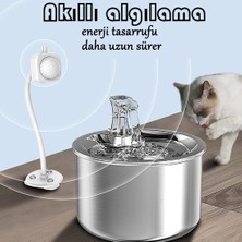 Paslanmaz Çelik Kedi Köpek Su Çeşmesi - Gümüş(Yurt Dışından)