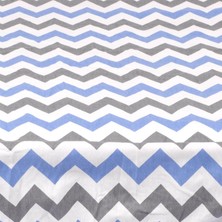 Baby Meva Mavi Zigzag Fitted Bebek Çarşafı