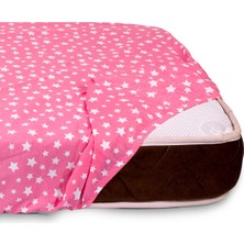 Baby Meva Pembe Yıldız Fitted Bebek Çarşafı