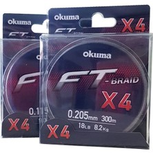 Okuma Ft-*4 Braided Line 300 mt Grey Örgü Ip