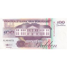 Benim Koleksiyonum Surinam, 100 Gulden (1998) P#139 Çil Eski Yabancı Kağıt Para