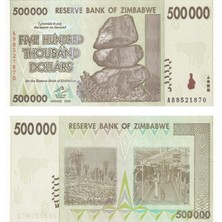 Zimbabve, 500.000 Dolar (2008) P#76 Çil Eski Yabancı Kağıt Para