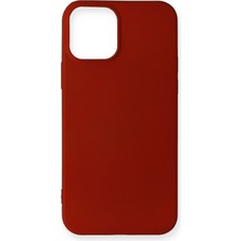 Kılıf Evrenim Apple iPhone 12 Kılıf Premium Rubber Silikon - Bordo