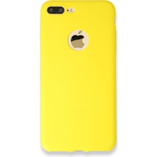 Kılıf Evrenim Apple iPhone 7 Plus Kılıf Premium Rubber Silikon - Sarı
