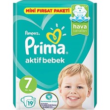 Prima Aktif Bebek Mini Fırsat Paketi 15+ kg 7 Beden Xxlarge Bebek Bez (19 Adet)