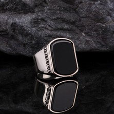 Tesbih Sepetim Onix Taşlı 925 Ayar Gümüş Erkek Yüzük