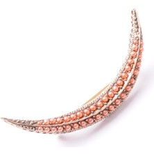 PIERPARIS Broş Harf Simge Otantik Desenli Bronz Kristal Taşlı