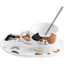 SLD Sevimli Kedi Seramik Kahve Kupa Set (Yurt Dışından)