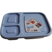 3 Bölmeli Smart Dikdörtgen Saklama Kabı -  Gri