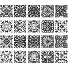 Dolity 20 Adet Dıy Mozaik Duvar Fayans Çıkartmalar Bel Çizgi Duvar Çıkartmaları Mutfak Dekor # 2 20X20 cm (Yurt Dışından)
