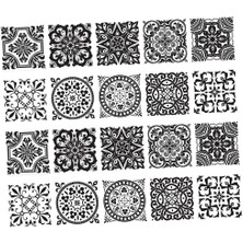 Dolity 20 Adet Dıy Mozaik Duvar Fayans Çıkartmalar Bel Çizgi Duvar Çıkartmaları Mutfak Dekor # 2 20X20 cm (Yurt Dışından)