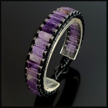 Seven Art Jewelry Doğal Taş Bileklik, Ametist Bileklik, Mor Bileklik