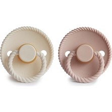 Frıgg Rope Ikili Kauçuk Emzik - Blush / Cream 6-18 Ay