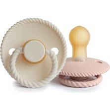 Frıgg Rope Ikili Kauçuk Emzik - Blush / Cream 0-6 Ay