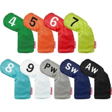 Strade Store 9x Golf Demir Headcover Set Su Geçirmez Büyük Sayı Pu Koruma Aksesuarları Renkli (Yurt Dışından)