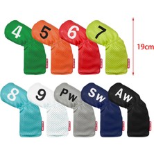 Strade Store 9x Golf Demir Headcover Set Su Geçirmez Büyük Sayı Pu Koruma Aksesuarları Renkli (Yurt Dışından)