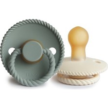 Frıgg Rope Ikili Kauçuk Emzik - Cream / Sage 0-6 Ay