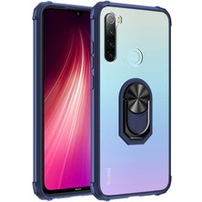 Apsuwa Xiaomi Redmi Note 8 Kılıf Mola Standlı Yüzüklü Şeffaf + Ekran Koruyucu Nano