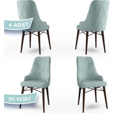 Canisa Concept Neta Serisi   Babyface Kumaş Yemek Odası Sandalyesi Ceviz Gürgen Ayak 4 Adet Sandalye