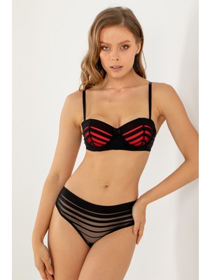 Miorre Push-Up Dolgulu Straplez Sütyen Takım