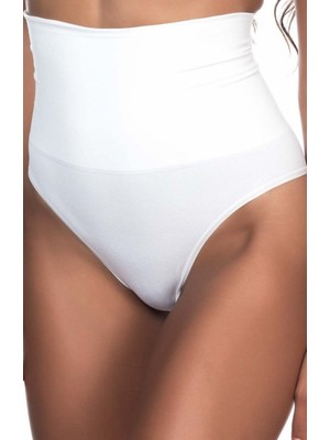 Emay İç Giyim Emay Dikişsiz Çift Kat Brasil Slip Korse 2039 Beyaz