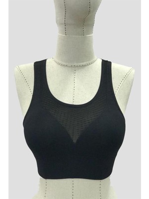 Emay İç Giyim Emay 4027 Seamless Tül Pedli Toparlayıcı Sütyen Korse Siyah