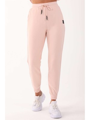 Maraton Comfort Kadın  Lastik Paça Pudra Pantolon