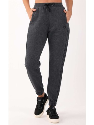 Maraton Comfort Kadın  Dönüşlü Paça Siyah Pantolon