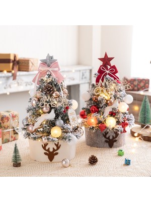 Işıklı Mini Noel Ağacı Seti Christmas Tree Akın Noel Süsleri