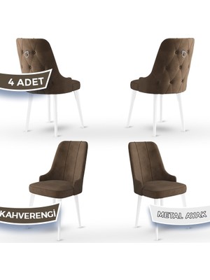 Canisa Concept Newa Serisi, 1.sınıf Babyface Kumaş Beyaz Metal Ayaklı Gümüş Halkalı,  4 Adet Sandalye