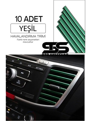 STS Oto Aksesuar Araç Içi Klima Havalandırma Izgarası Yeşil Trim Seti Film Şerit Havalandırma Izgarası Yeşil Trim Şerit Satıcı :
