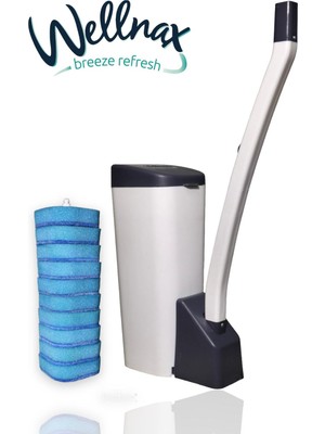Wellnax Özel Süngerli Tuvalet Temizleme Seti - Kullan At Süngerli Mavi Su ve Deterjanlı Tuvalet Fırçası