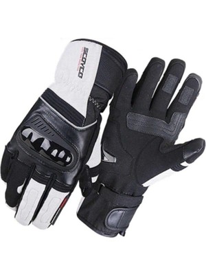 Scoyco MC82 Beyaz Kışlık Motosiklet Eldiven Su Geçirmez Deri Malzeme İki El Kullanımı İçin