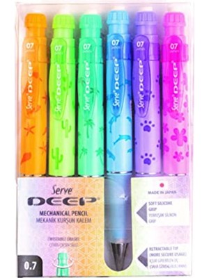 Serve Deep Mekanik Kurşun Kalem Pastel Doğa Serisi 0.7 mm 6'lı Set