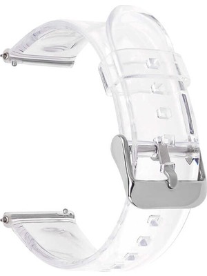 Gpack Fossil Gen 5e FTW4055 Kordon Metal Tokalı Şeffaf Silikon Krd 13 Şeffaf