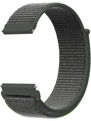 Case Street Casestreet Fossil Gen 5e FTW4055 Kordon Cırtcırt Kumaş Ayarlanabilir Koyu Yeşil