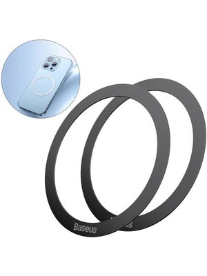 Baseus Halo Serisi 2 Adet/paket Manyetik Metal Halka Ultra Ince Yapışkanlı Telefon Tutucu Plaka