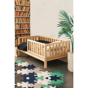 Wooden Women World Doğal Ahşap Montessori Bebek ve Çocuk Karyolası Doğal Ahşap Ayaklı Yatak 60*120