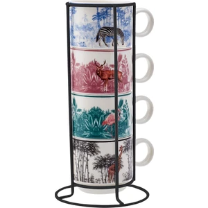 Karaca Jungle 5 Parça Standlı Çay Fincanı Seti 4x160 ml