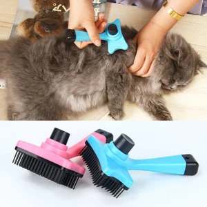 Kedi Köpek Tuşlu Otomatik Tüy Toplayıcı Tarak, Evcil Hayvan Butonlu Tarak